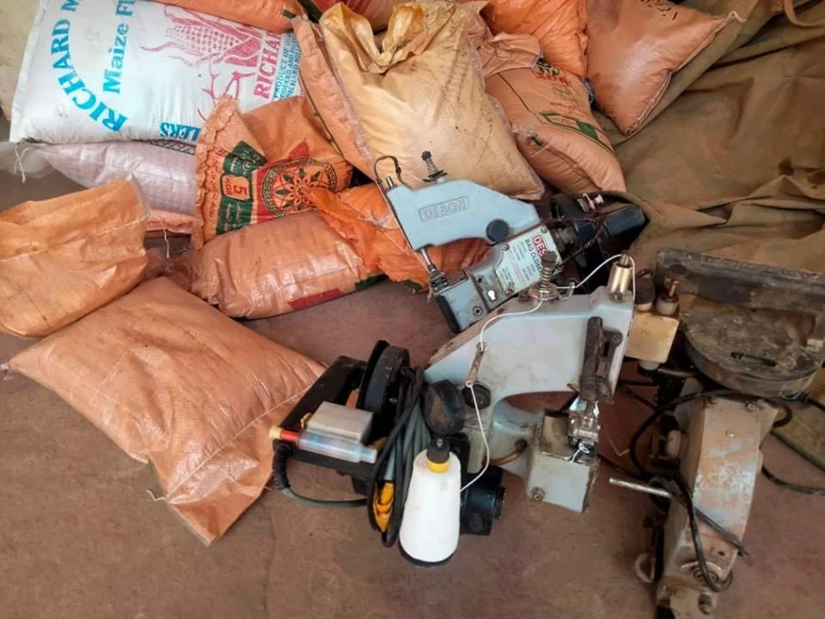 Police seized three Jute sewing machines packing in Aweil