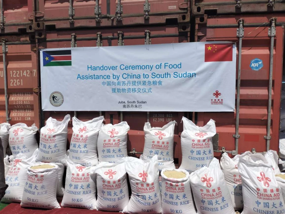 China donates over 2,000 tons of rice to South Sudan