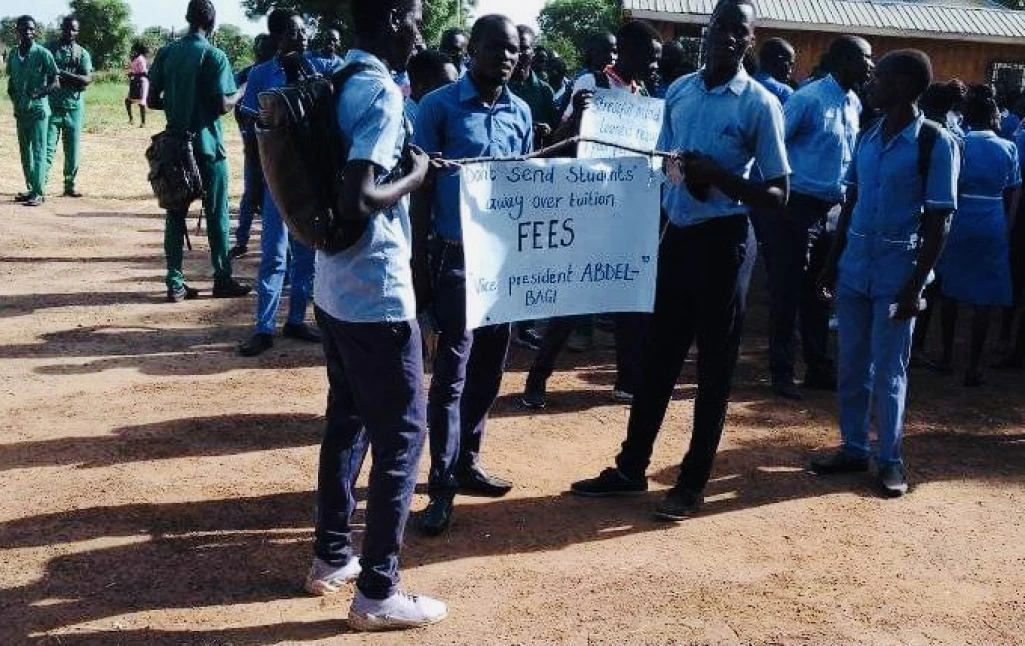 Medical students protest high tuition fees in Torit