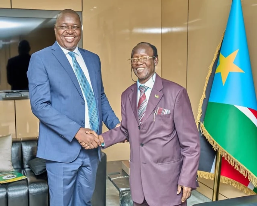 Governor Adil briefs VP Igga on CES security and governance