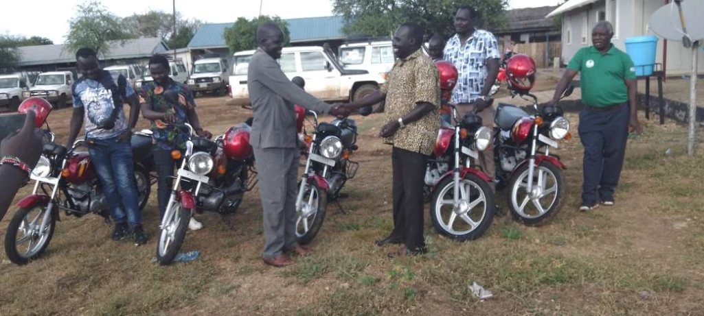 DT Global donates motorbikes to Kapoeta grassroot peace mobilizers